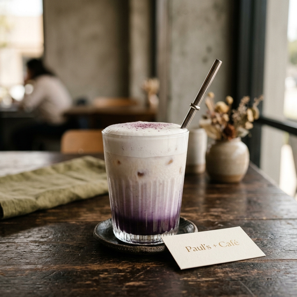 Paul's + Café Ube Cloud Latte